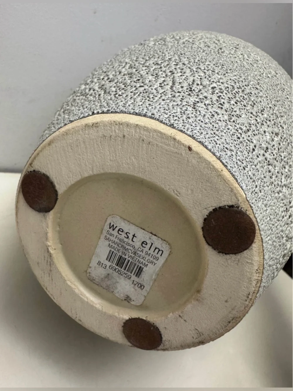 West Elm Textured Stone-Effect Vase